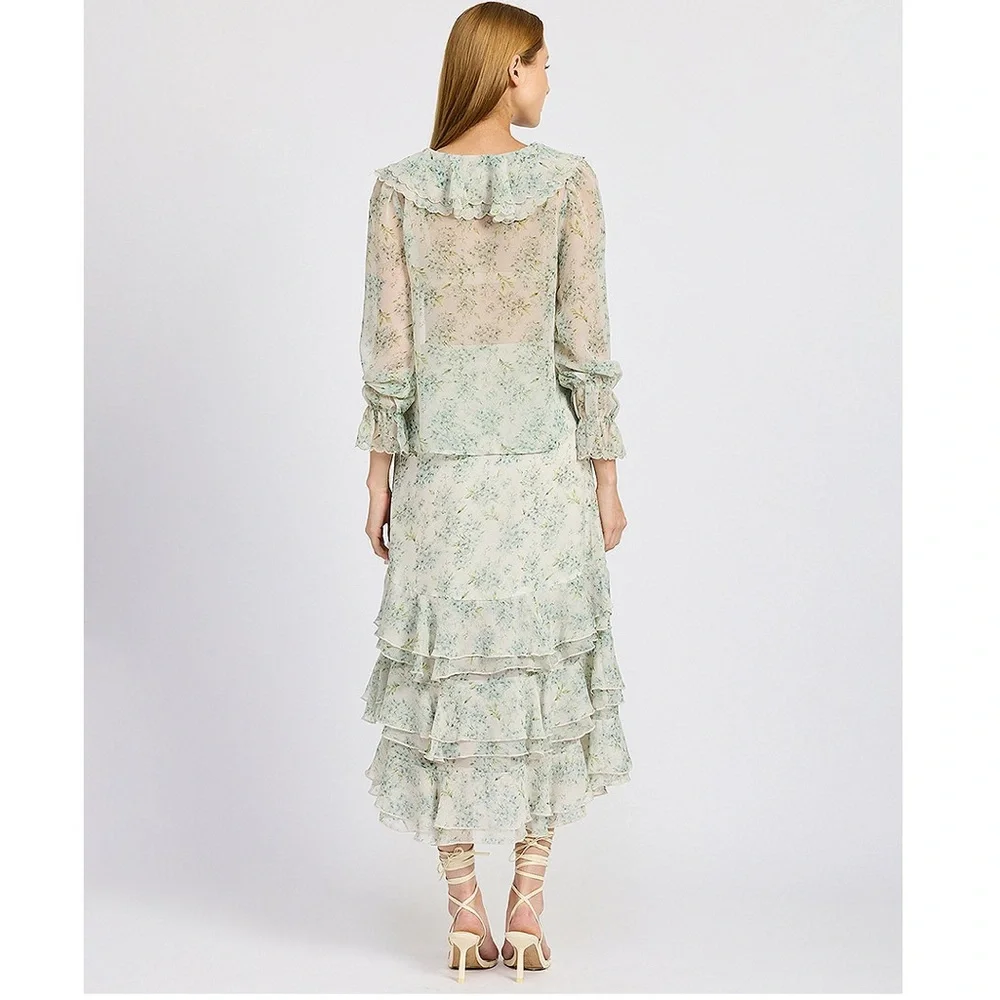 En Saison Marlene floral ruffle tiered Midi skirt - Picture 8 of 13